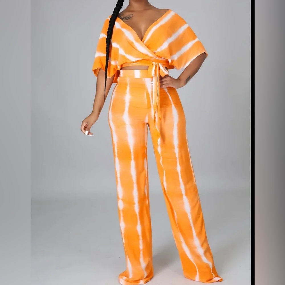 2 pcs orange pants set